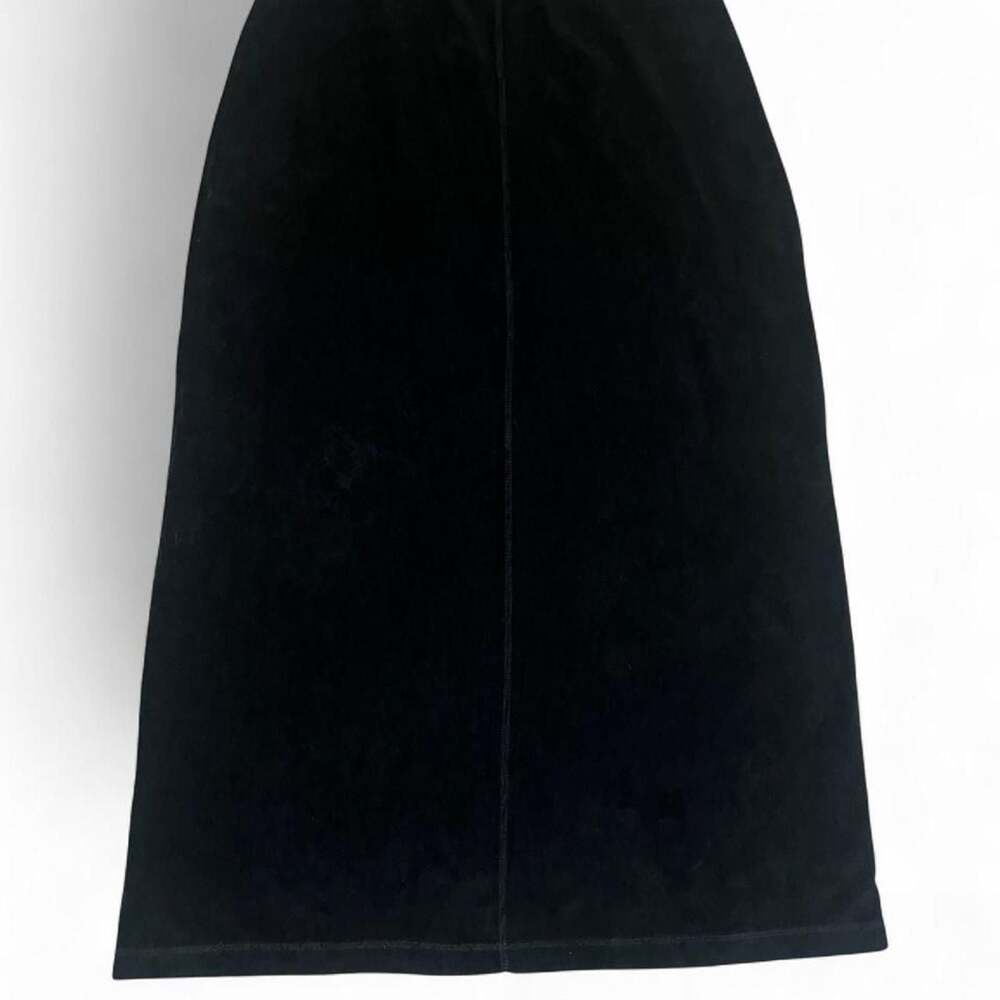 J.Jill Stretch Black Velvet Midi Skirt